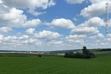 Dolinenlehrpfad - Blick auf die Doline - im Hintergrund Tagmersheim